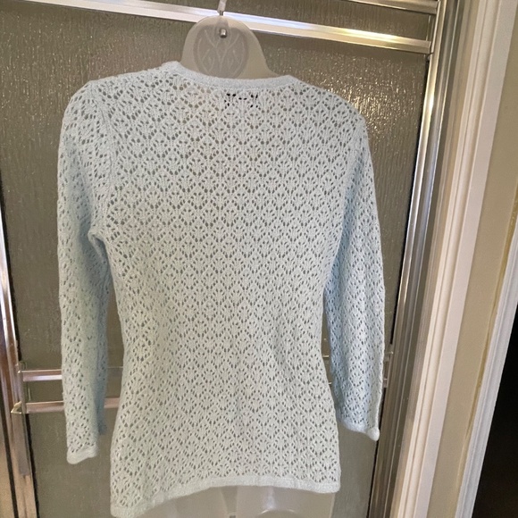 VINTAGE Sag Harbour Crochet Knit Button Front V-Neck Cardigan ,size S - Picture 6 of 6